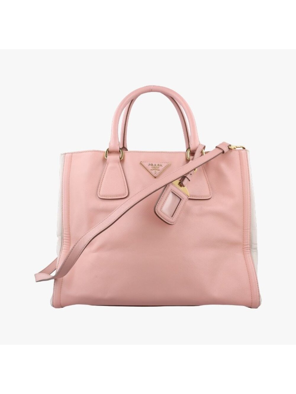 Prada Galleria Pink White Saffiano Leather 7